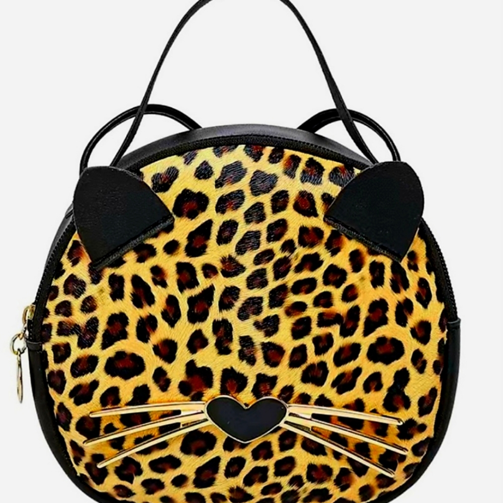 Round design  leopard cat bag